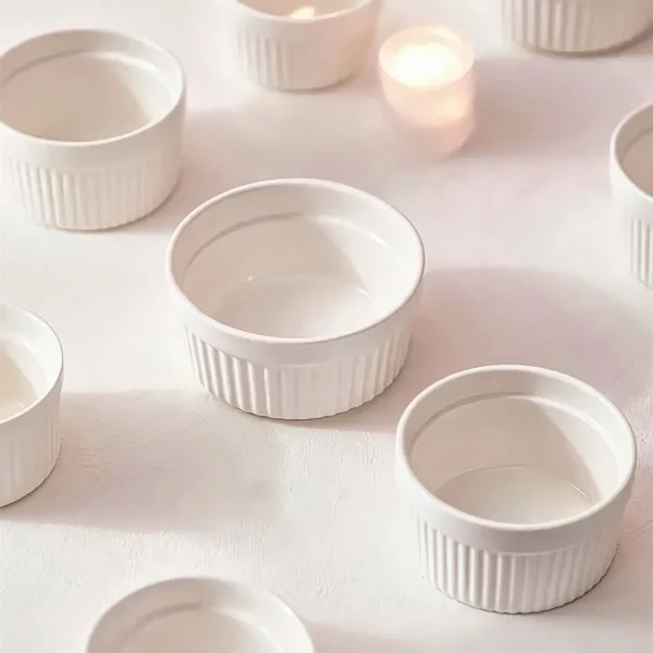 Premium Ceramic Striped Bowls, Non-Stick and Heat-Resistant, Perfect for Serving Desserts and Snacks, Dishwasher Safe - Image 6