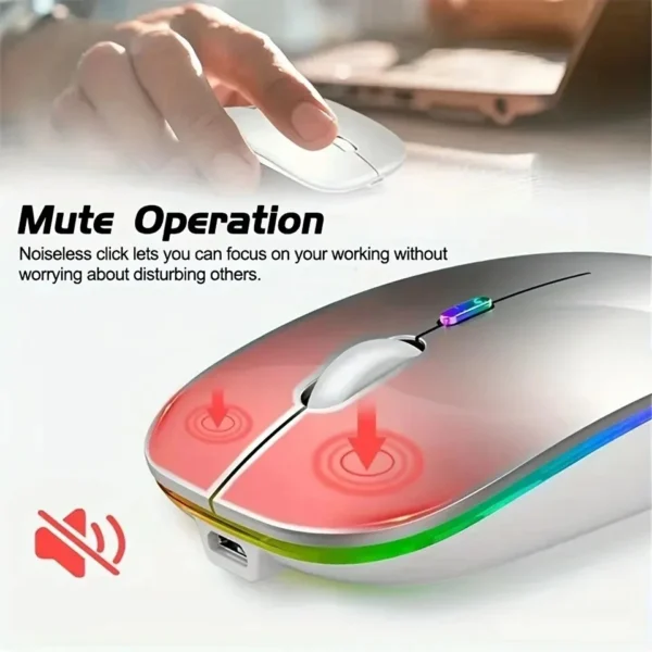 Wireless Mouse Gaming Mouse Backlight USB Compatible RGB Rechargeable Mice Silent Backlit Ergonomic Gaming Mouse for Laptop PC - Image 5