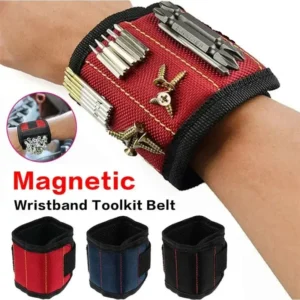 Magnetic Wristband Tool Holder for Screws, Nails & Drilling Bits – Strong 5 Rows of Magnets for DIY & Workshop Use