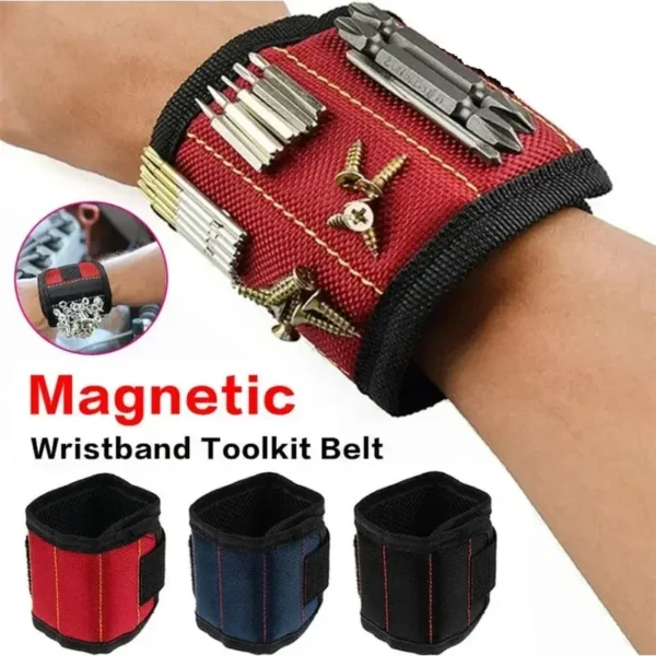 Magnetic Wristband Tool Holder for Screws, Nails & Drilling Bits – Strong 5 Rows of Magnets for DIY & Workshop Use - Image 1