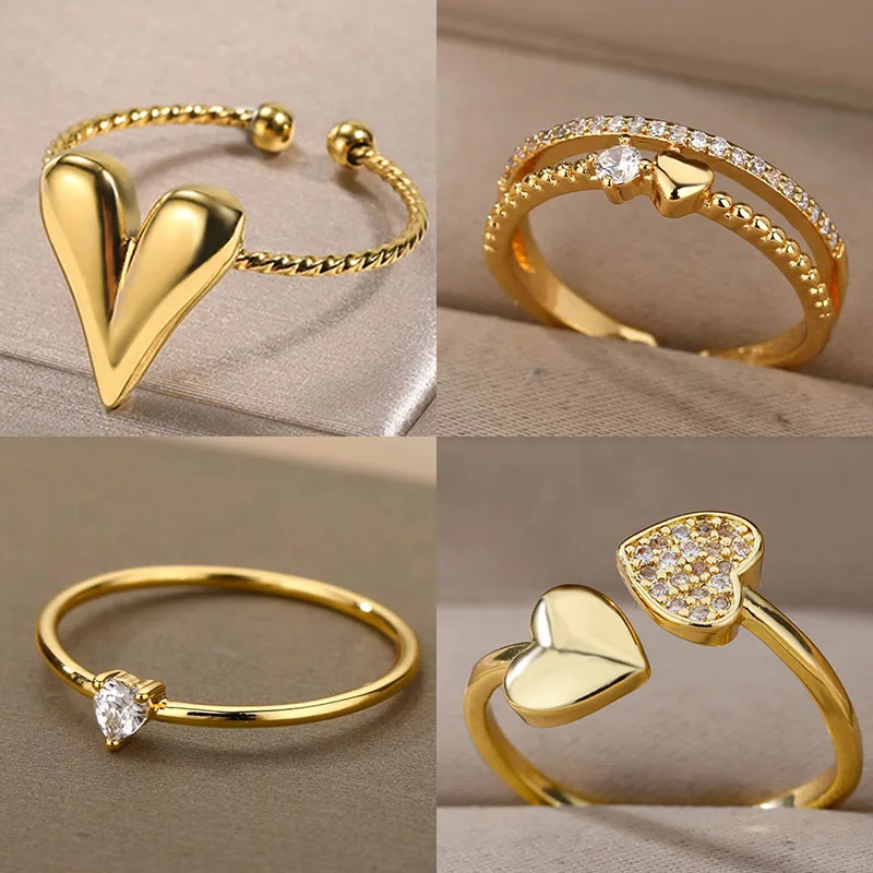 kf-Sb1c6bb0ea487484bb6102c11638ed246c Zircon Little Heart Rings For Women Minimalism Heart Ring Stainless Steel Finger Dainty Ring Valentine Gifts Free Shipping - Image 1