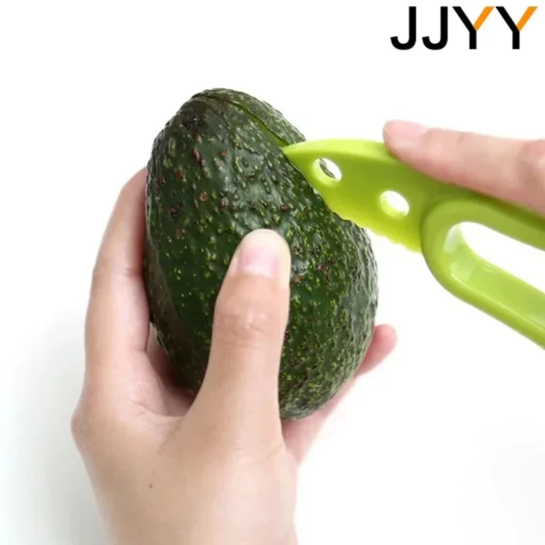 JJYY 3 In 1 Avocado Slicer Shea Corer Butter Fruit Peeler Cutter Pulp Separator Plastic Knife Kitchen Vegetable Tools - Image 4