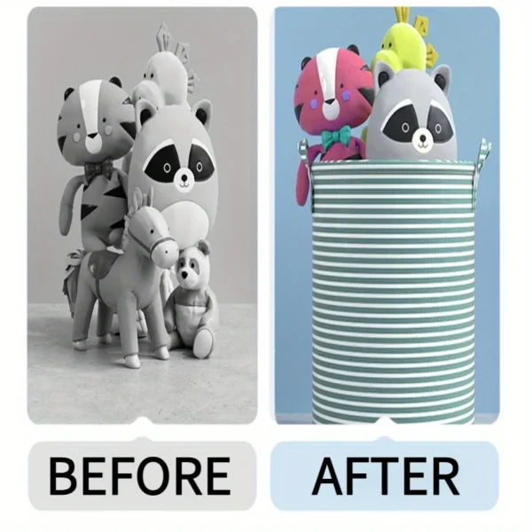 Foldable Minimalist Striped Laundry Basket Multi Use Collapsible Storage Organizer for Bathroom Bedroom Toy Clothes Home 1 Pack - Image 5