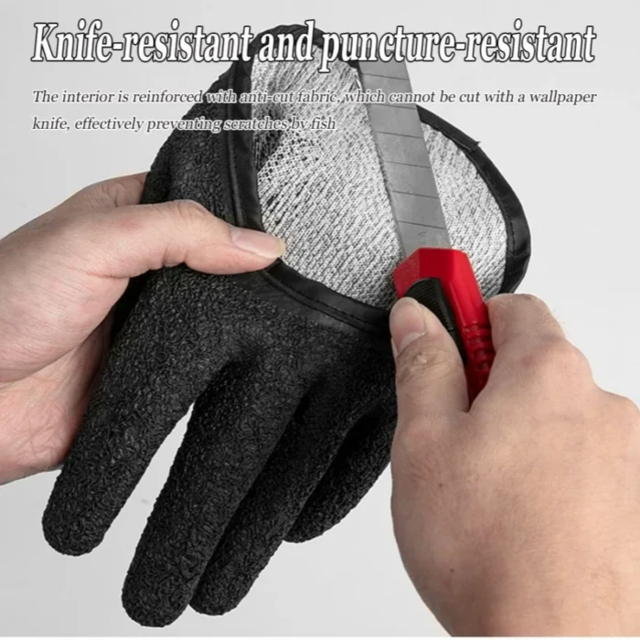 kf-Sb4aa31bf0e334260a903440338de2d15c Fishing Catching Gloves Magnet Release Anti-slip Protect Hand From Puncture Scrapes Waterproof Fishing Gloves - Image 5