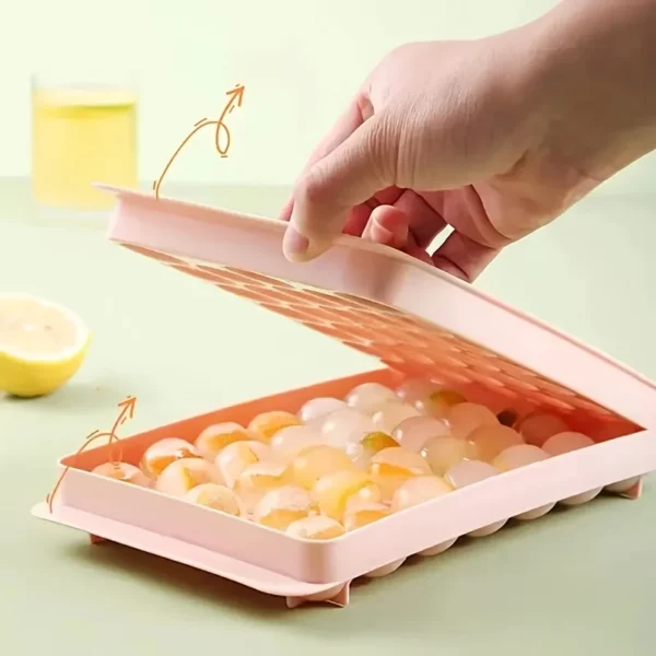 33-Cavity Round Silicone Ice Cube Tray for Making Clear Ice Balls & Spheres Beverages, Kitchen Use, Cocktail Ice Mold Stylish - Image 4