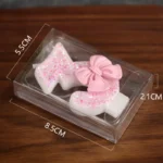 Cute Pink Bow 3D Number Cake Candles for Birthday Party Decorations Birthday Decoration Cake Decorating Tools - Image 2