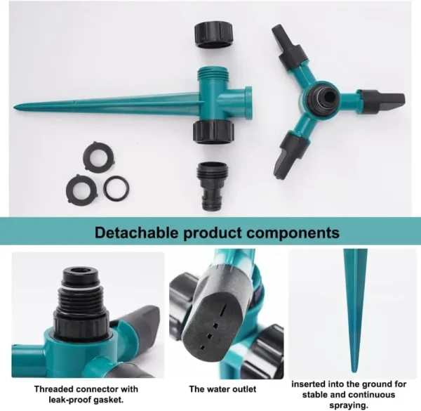 360° Rotating Garden Sprinkler, Automatic Watering System for Agricultural & Lawn Irrigation, Water Saving Sprayer - Image 5