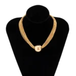 Exaggerated Twisted Chunky Chain Necklace for Women Punk Big Ball Pendant Choker Clavicle Link Grunge Jewelry Steampunk Men New - Image 3