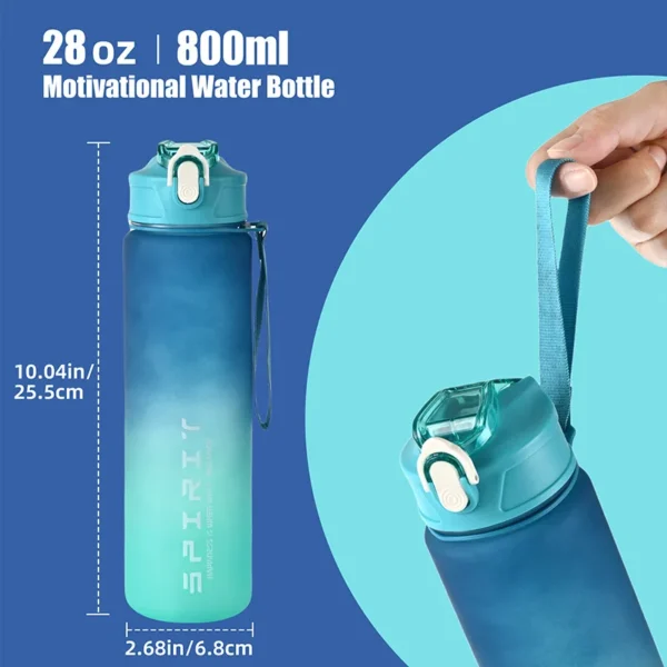 1PCS 800ML Large Capacity Sports Water Bottle Leak Proof Colorful Plastic Cup Drinking Outdoor Travel Portable Gym Fitness Jugs - Image 5