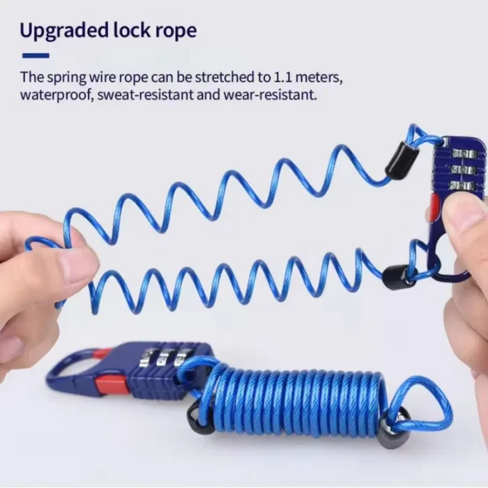 kf-Sbcd83caad81f412a9874f3c38fa5db9cA Bicycle Anti-Theft Motorcycle Three-Digit Password Combination Safety Rope Wire Rope Helmet Lock Multi-purpose Safety Rope Lock - Image 3