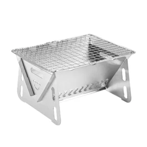 Outdoor Folding Barbecue Stove Stainless Steel Convenient Card Type Firewood Stove Mini Barbecue Rack Household Stove