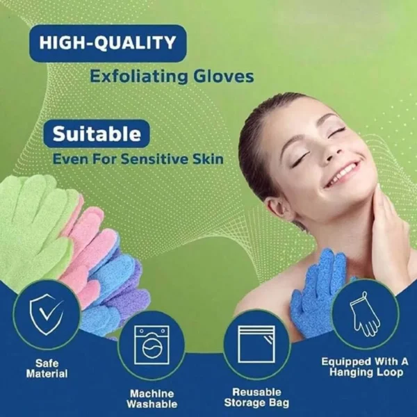 2pcs/6pcs/12pcs Reversible Exfoliating Shower Gloves, Body Scrub Gloves, ,Cleansing Tools Bath Towel Bath Products Back Scrub - Image 6