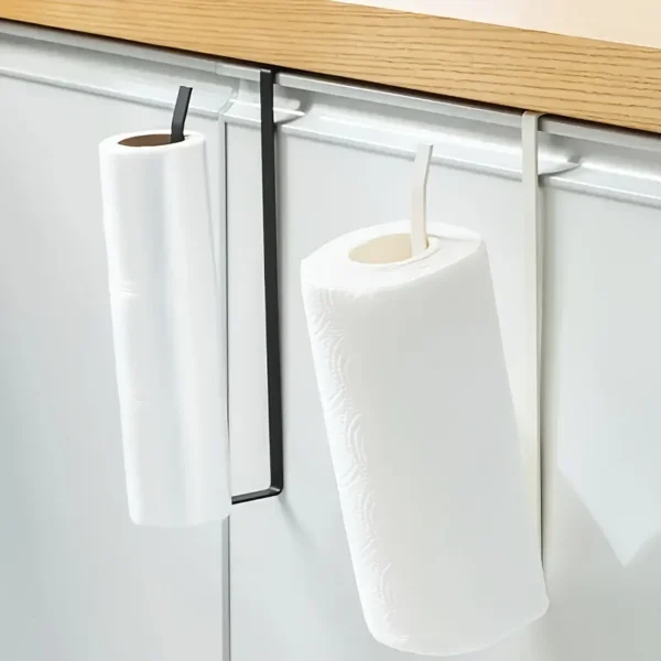 Multi-Functional Kitchen Storage Rack with Wall-Mounted Paper Towel Holder, Ideal for Cling Film, Dishcloth, Foil Dispenser - Image 3