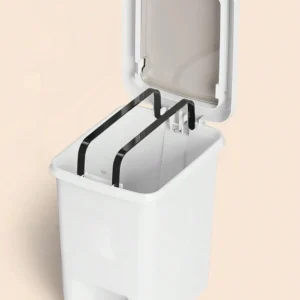 Plastic Foot Pedal Trash Can for Use in Bathroom, Kitchen, Living Room, Dorm, Office Trash Bin