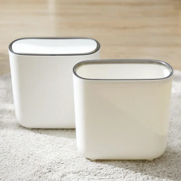 Narrow Shape Press Ring Trash Can with Lid for Bathroom Gap, Highlighting the Features of Garbage Classification - Image 3