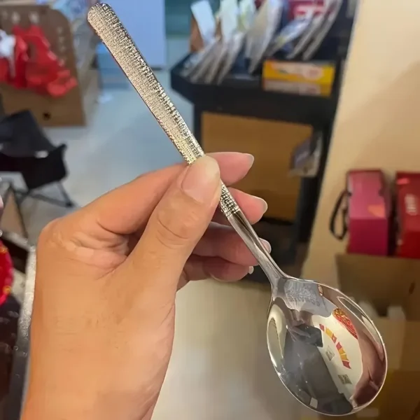 Rust-Resistant Stainless Steel Spoons | Ergonomic Design, Durable, Long-lasting Kitchen Utensils for Korean & Western Cuisine - Image 4