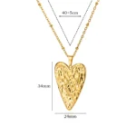 Trendy Heart Pendant Stainless Steel Pleated Necklaces For Women Trendy Gold Color Aesthetic Pendant Necklace Jewelry Accessory - Image 4