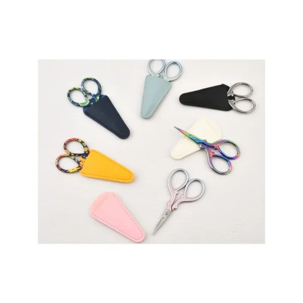 1PC Sharp Embroidery Scissors Sewing scissors with Leather Scissors Cover for Needlework Craft Sewing Handicraft DIY Tool - Image 2