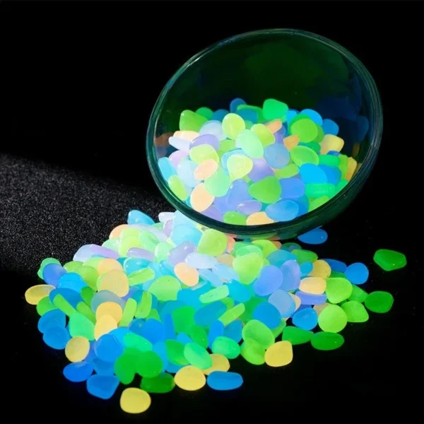 50/100/200pcs Glow In The Dark Pebbles Resin Luminous Stones For Landscape Garden Paths Potted Plants Parks Aquarium Decor - Image 2