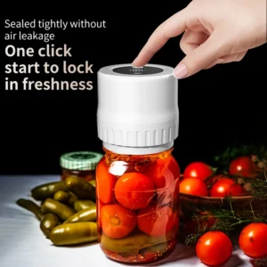 5W Lithium Battery Powered Semi-automatic Mason Can Sealer - LED Digital Vacuum Sealer Used for Kitchen Bottles and Cans Prese
