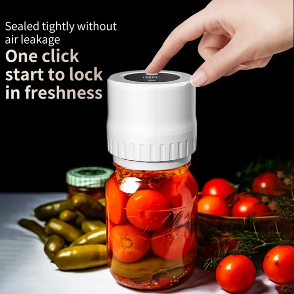 5W Lithium Battery Powered Semi-automatic Mason Can Sealer - LED Digital Vacuum Sealer Used for Kitchen Bottles and Cans Prese - Image 2