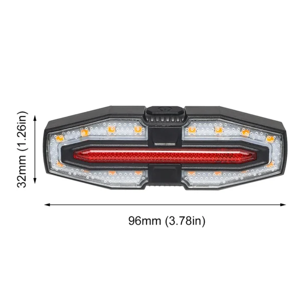 Rechargeable Warning Bike Lights with Turn Signals Cycling Back Light Wireless Remote Control Bike Rear Light for Night Riding - Image 5