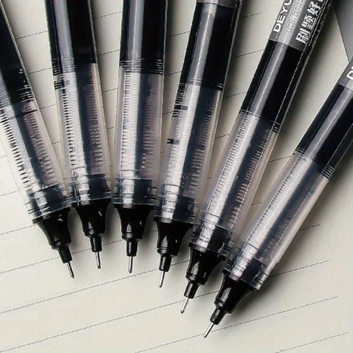 kf-Sc722472370d3455884e38630c13d0a7dv 24 Pcs Straight Liquid Ball Pen Quick Drying Test Signature Gel Pen 0.5mm Black Blue Ink School Office Ball Pen - Image 6