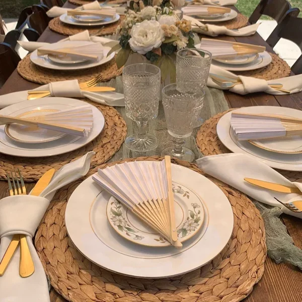 7 Inch Chinese Style Blank Fan Folding Hand Fan Paper Fan for Calligraphy Painting Wedding Gift Individually Packed - Image 2