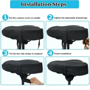 Bike Seat Cover Gel Spong Comfortable Exercise Bike Seat Cushion Cover Soft for Cycling Class Mountain Stationary Bikes