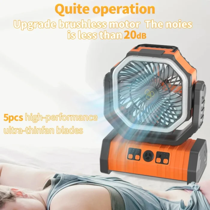kf-Sce0aaa7e6c4b453a811d5fee7b095d5dd 20000mAh High-Capacity Battery LED Light Camping Fan Movable Wireless Air Circulators Outdoor Ventilador with Hook - Image 3
