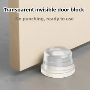 1PC Clear Silicone PET Door Stopper No Drill Under Door Mount Oil Rubbed Anti Slamming For Home Office Travel Use