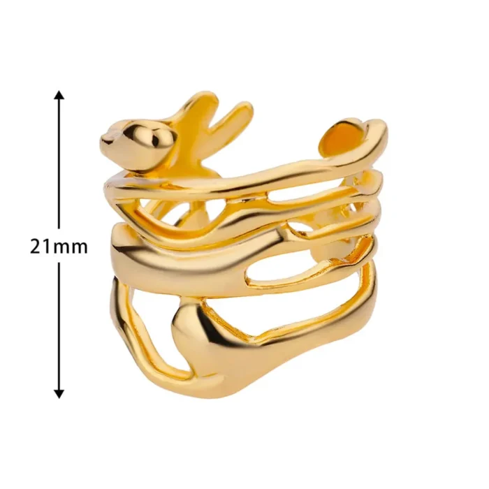 kf-Scf9de264bc6a43ca972193e508ce34ebR Stainless Steel Rings For Women Men Gold Color Hollow Wide Ring Female Male Party Finger Jewelry Gift 2024 Trend Free Shipping - Image 6