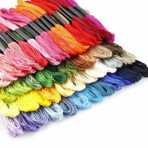 50pcs Friendship Bracelet Thread Set, Rainbow Cotton & Silk Embroidery Threads for Cross Stitch, DIY Bracelet Making - Image 3