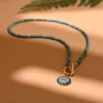4mm Colorful Stone Choker Necklace for Women, Round Evil Eye Charm Pendant, Devil Eye Pendant, Fashion Daily Jewelry - Image 4
