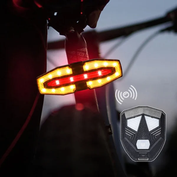 Rechargeable Warning Bike Lights with Turn Signals Cycling Back Light Wireless Remote Control Bike Rear Light for Night Riding - Image 3