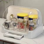 Portable Baby Bottle Drying Rack & Organizer - Dustproof Storage Container with Removable Drip Tray, Hygienic Feeding Accessorie - Image 5