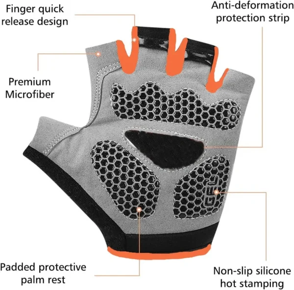 Cycling Gloves Anti Slip Shock Breathable Half Fingerless Gloves Bike Mtb Gloves Sport Mittens Cycling Bicycle Gloves - Image 5