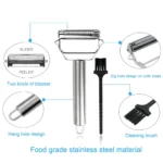 Stainless Steel Multifunction Peeler, Fruit & Vegetable Grater, Julienne Slicer for Potato, Carrot, Cucumber, Kitchen Tool - Image 6