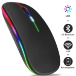 Rechargeable Bluetooth Wireless Mouse with 2.4GHz USB RGB 1600DPI Mouse for Computer Laptop Tablet PC Macbook Gaming Mouse Gamer - Image 6