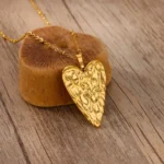 Trendy Heart Pendant Stainless Steel Pleated Necklaces For Women Trendy Gold Color Aesthetic Pendant Necklace Jewelry Accessory