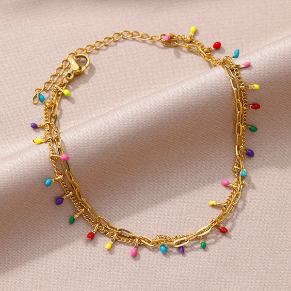 Boho Drops Anklets For Women Gold Color Stainless Steel Anklet Luxury Wedding Aesthetic Jewelry Gift - Image 4