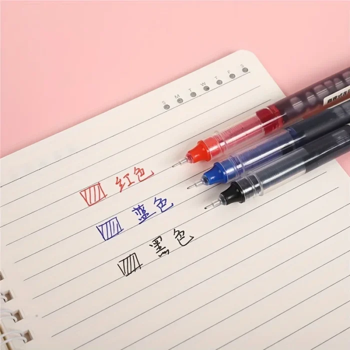 kf-Sdbcce551cacd4526b244b069142e7aa7s 24 Pcs Straight Liquid Ball Pen Quick Drying Test Signature Gel Pen 0.5mm Black Blue Ink School Office Ball Pen - Image 4