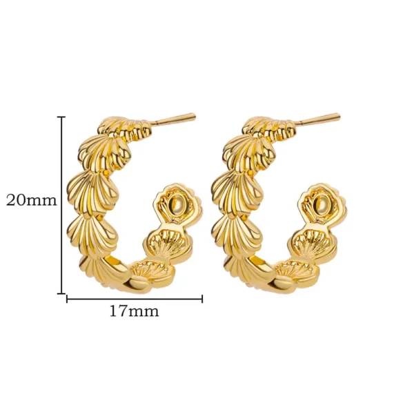 C-shaped Shell Stainless Steel Earrings For Women Korean Style Gold Plated Piercing Earring Luxury Quality Jewelry Birthday Gift - Image 6
