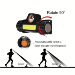 Rechargeable COB LED USB Headlamp Strong Magnetic Powerful Headlight Super Bright Waterproof Head Torch For Outdoor Fishing - Image 3
