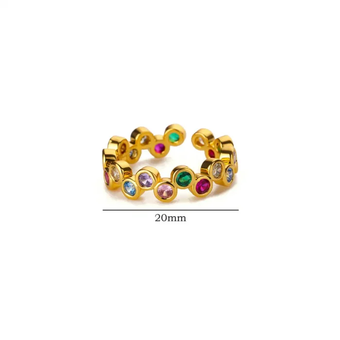 kf-Sde0e63ed3fdc49659b38b1009e03781cu Colorful Tiny Round Rings For Women Stainless Steel Gold Color Adjustable Wedding Ring Luxury Aesthetic Jewlery Couple Gift - Image 5