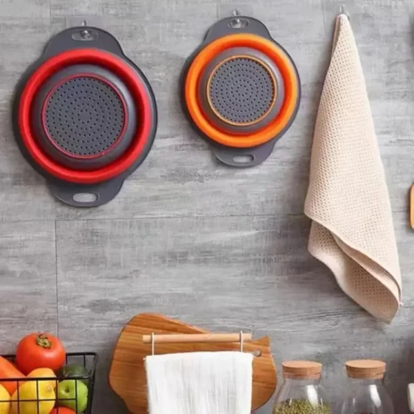 1pcs Silicone vegetable and fruit cleaning and drainage basket cleaning basket Folding water filter net Kitchen Gadgets - Image 5