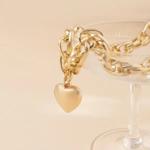 Ingemark High Quality Punk Big Heart Pendant Necklace Women Fashion Statement Chunky Heavy Chain Grunge Jewelry Steampunk Men