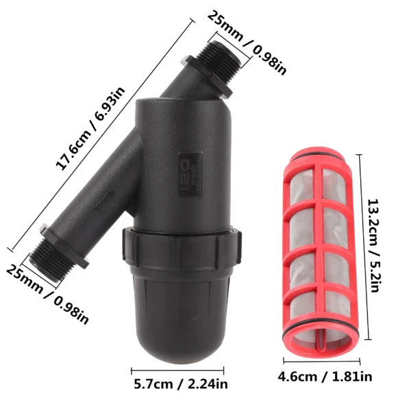3/4" Male Thread Stainless Steel Water Filter, 120 Mesh Screen Strainer for Garden Irrigation & Misting Systems - Image 2