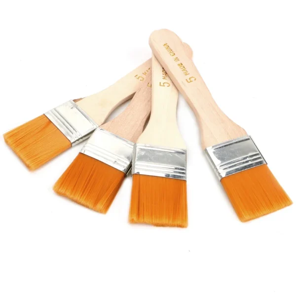 4Pcs/Set Hair Painting Brush Acrylic Paints Nylon Oil Paint Brush Watercolor Paint Drawing Art Supplies Wood Handles - Image 2