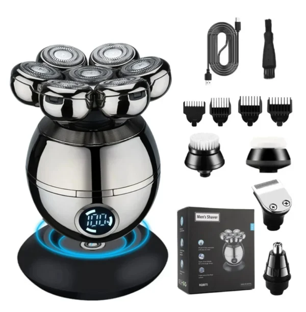 Electric Shaver 7D Floating Cutter Head Base Charging Portable Men Beard Trimmer Clipper Skull Shaver Waterproof Shaving - Image 4